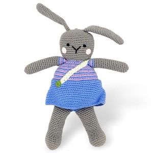 NWT Pebble Organic Fair Trade Handmade Bunny Rattle